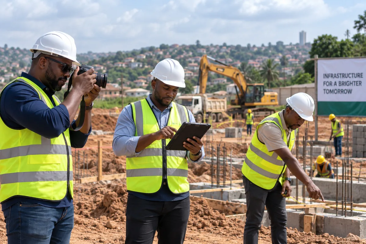 Realtgate project team documenting and coordinating activity on an active construction site.