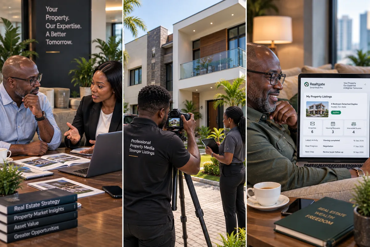 Seller consultation, professional property presentation and connected listing visibility.